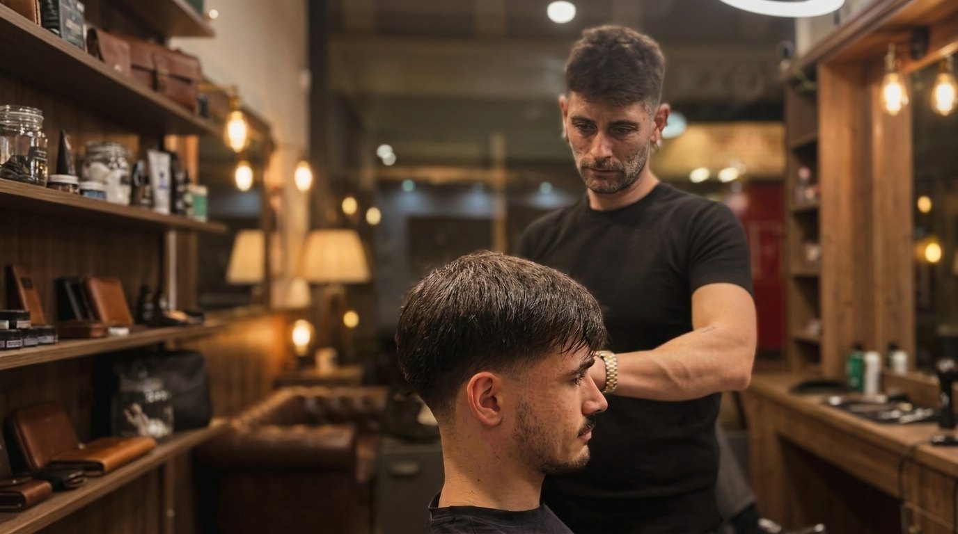 Agostino Monte taglia i capelli nel salone Il Taglio a Monza